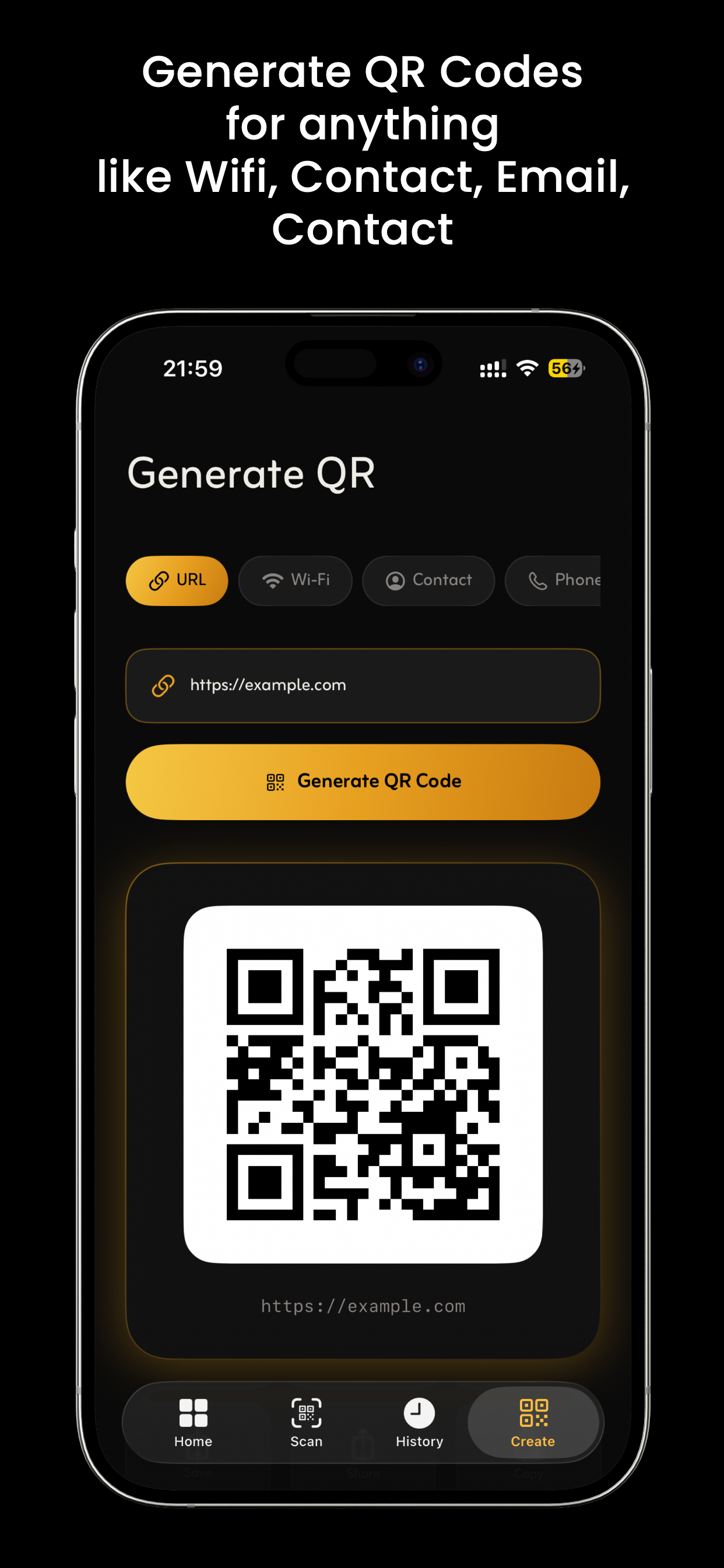 QR Generator screen